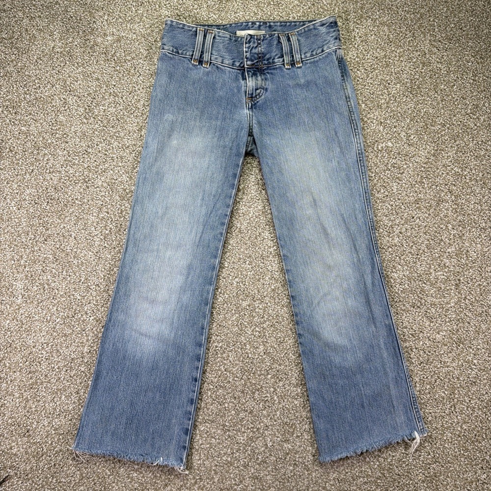 GAP Jeans Women's Blue Size 2 Regular Low Rise Frayed Utility Denim 28X27